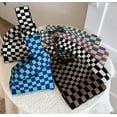 thumbnail image 2 of Kukuzhu Checkered Bags for Women Checkerboard Tote Bags Plaid Handbag Versatile Street Fashion Wrist Bag Womens Knitted Pouch Retro, 2 of 3