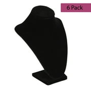 Everything Mary Jewelry Bust Display - Black Velvet Necklace & Jewelry Stand (Pack of 6)