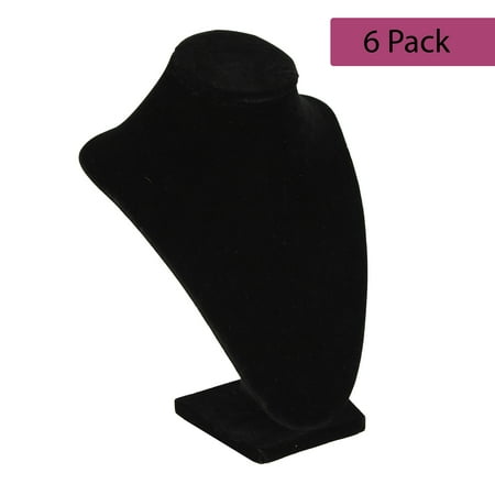 Everything Mary Jewelry Bust Display - Black Velvet Necklace & Jewelry Stand (Pack of 6)