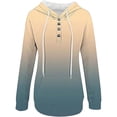thumbnail image 5 of WEAIXIMIUNG Sweatshirts for Women Trendy Graphic Women's Autumn and Winter Fashionable Street Style Gradually Changing Color Button Collar Pocket Drawstring Casual Sports Hoodie (3), 5 of 5