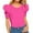 Hot Pink, variant on WRXMIJNHGSA Clearance Sales Under $10 Puff Short Sleeve for Women Tops Trendy Spring Summer 2025 Business Casual Outfits Knit Crewneck Shirt Blouses Black