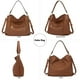 thumbnail image 4 of Bolso cruzado grande para mujer, bolsos y monederos de hombro y Hobo para mujer, 3pcs/Set Brown, L, 4 of 5