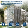 thumbnail image 6 of 8 x 8 FT Wooden Greenhouse, Walk-in Greenhouses with Polycarbonate Panels, Lockable Door, Wood Frame & Adjustable Vent for Backyard Gardening, 6 of 8