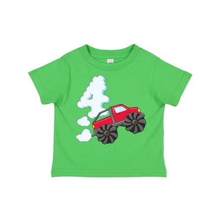 

Inktastic 4th Birthday Monster Truck Fun Gift Toddler Boy or Toddler Girl T-Shirt