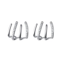 Lifetechs 1 Pair Huggie Earrings Rhinestone Contrast Color Claw Shape Hollow Anti-allergy Electroplated Lightweight Stainless Ear Decoration Jewelry Commute Stud Earrings