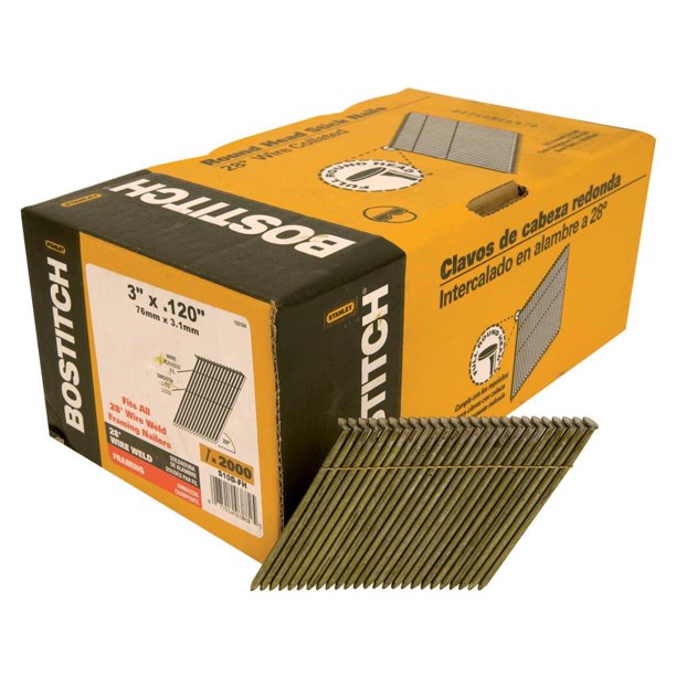 Bostitch S10DFH 3" Smooth Shank 28° Wire Collated Stick Framing Nails