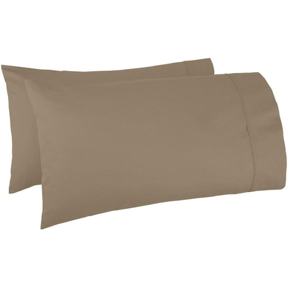 Oversized Pillowcase Pack of 2 Pillowcase to Fit Your Oversized Pancake Large Huge & Gusseted Pillows 100% Egyptian Cotton(Taupe, King Oversize- 23 X 43)