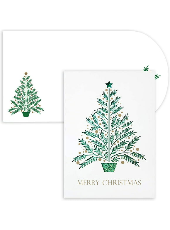 Christmas Tree Laser Cut Masterpiece Studios Holiday Cards 2019, green