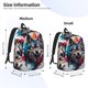 thumbnail image 2 of Disketp Tie-Dye Wolf Head print Canvas Backpack Lightweight Travel Daypack Student Rucksack Laptop Backpack-, 2 of 5