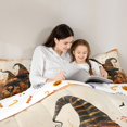 thumbnail image 4 of Manfei Vintage Striped Witch Hat King Size Comforter Sets 3pcs, Halloween Sunflower Wildflower Bat Comforters King Size, Orange Black Beige,Reversible,1 Comforter and 2 Pillowcases, 4 of 6