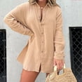 thumbnail image 2 of Elegant Women'S Long Sleeve Shirt And High-Waisted Shorts Two-Piece Set For Casual Fashion In The Latest Style. Perfect For A Chic Look., 2 of 15