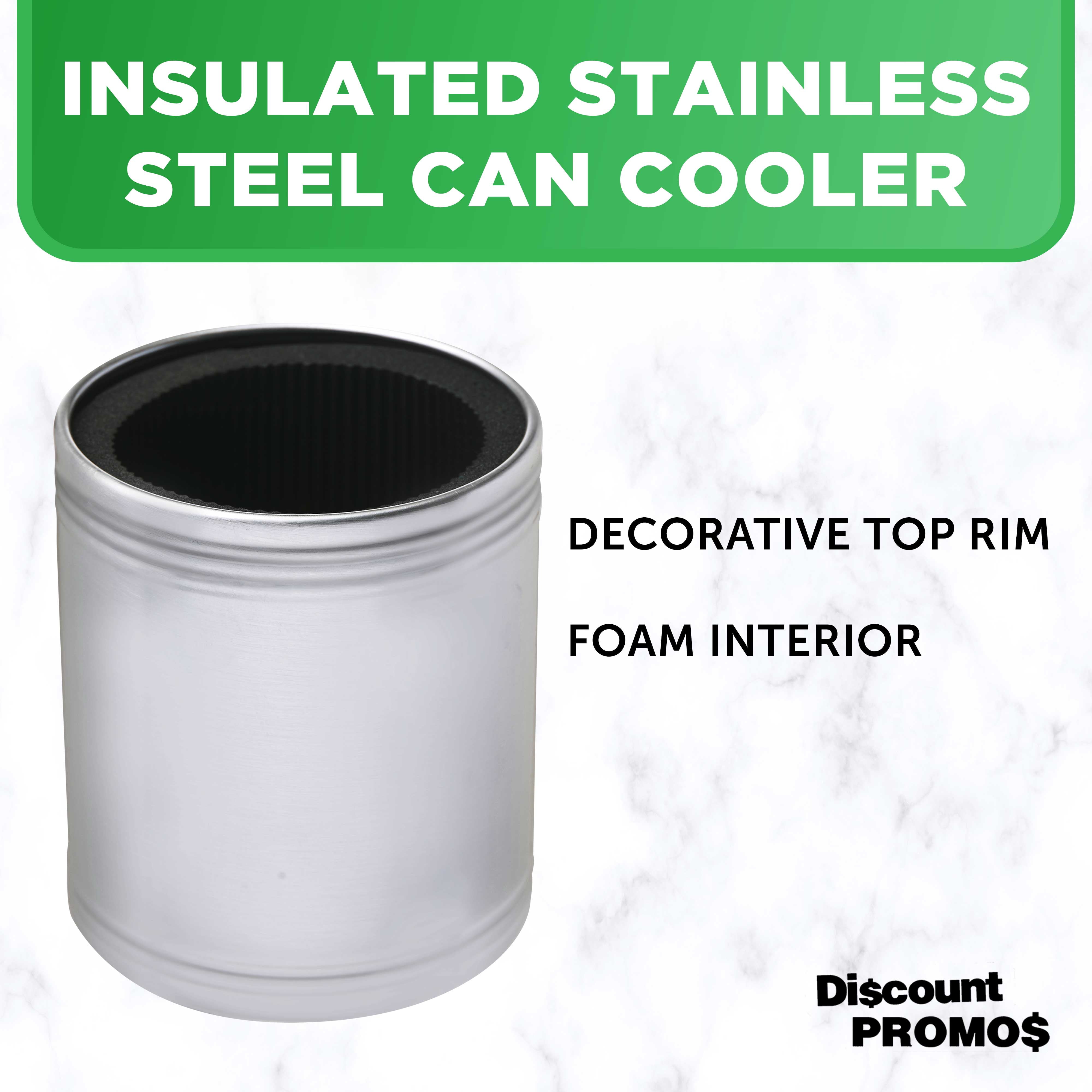 Stainless Steel Can Coolers Set of 10, Bulk Pack - Great for Beer, Soda, Other Beverages - Silver