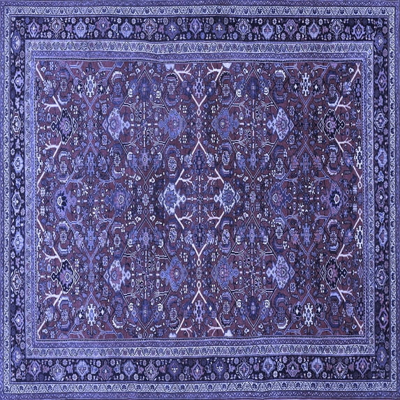 Ahgly Company Indoor Square Persian Blue Traditional Area Rugs, 4' Square