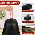 thumbnail image 2 of Bolsas de basura grandes con cordón para cocina, resistentes, insípidas, fuertes (100 unidades, negro), 2 of 4