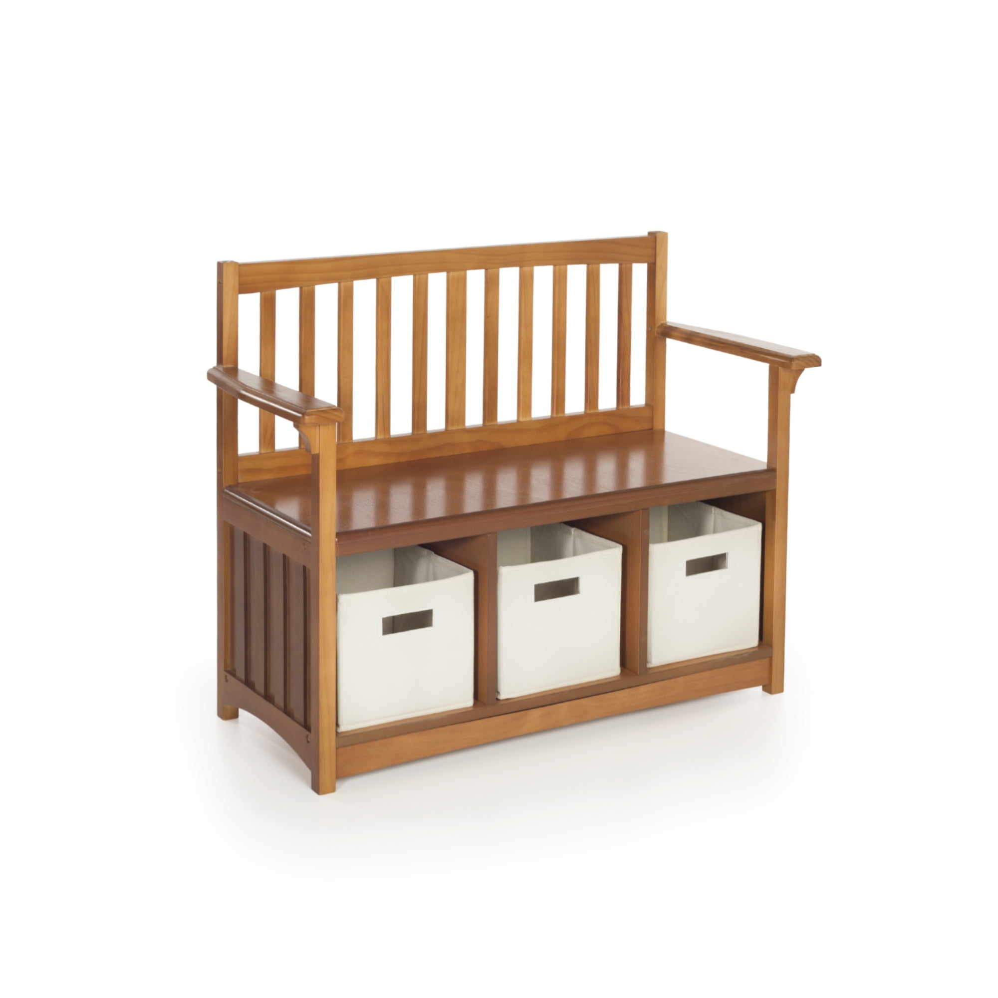 Mission Storage Bench with Bins