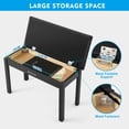thumbnail image 6 of MUSTAR Wooden Duet Piano Bench with Storage Compartment,Padded Dual Seat,Keyboards Organ Stool with Hidden Sheet Music Organizer(Black), 6 of 18