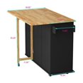 Black Elegant Kitchen Island Cart with Spice Rack Towel Rack 2 Door