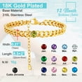 thumbnail image 5 of ChainsProMax 7mm Cuban Link Anklet for Men Women Birthstone Chain Ankle Bracelets, Stainless Steel Gold Plated, 5 of 9