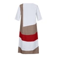 thumbnail image 5 of EQWLJWE Robes d'Été pour Femmes 2023 Mode Féminine Décontractée Manches Courtes Col en V Bouton Imprimé Maxi Robe Longue Ample, 5 of 5