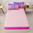 thumbnail image 4 of Homewish Cute Unicorn Zipper Twin Comforter Sets with Fitted Sheet and 2 Pillowcases，Colorful Flowers Watercolor Splatter Ink Zipper Bedding Set For Kids Girls,Pink Reversible,4 Pieces, 4 of 7