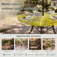thumbnail image 6 of Round Outdoor Tablecloth with Umbrella Hole and Zipper, Vintage Yellow Tablecloth with Elastic Waterproof, Abstract Minimalist Painting Art Watercolor Patio Table Covers for 55" - 60" Pool Tables, 6 of 9