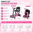 thumbnail image 3 of Mobigogo Lightweight Mobility Scooter for Seniors & Adults, 4-Wheel Foldable Travel Scooter 52lb, Airline Approved Portable Electric Scooter with Removable Battery, 300lb Capacity, Pink, 3 of 8