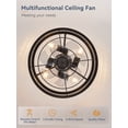thumbnail image 3 of Zardon 16.5-Inch Black Antique Caged Indoor Ceiling Fan with LED Lights and Remote Control, 3 of 4