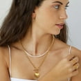thumbnail image 5 of CANEVINKA Dainty 18K Gold Plated Plain Heart Pendant Necklace Chunky Link Chain for Women Toggle Clasp Necklace Layered Jewelry, 5 of 6