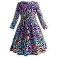 thumbnail image 3 of Girls Dresses Long Sleeve Casual Printed Dancing Princess Dress Party Swing Dresses for Kids 2-10 Years, 3 of 5