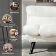 thumbnail image 4 of AENKYO Futon Loveseat Sofa Bed 2-Seater, Adjustable Backrest Convertible Sleeper - White, 4 of 7