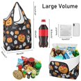 thumbnail image 3 of 5 Pack Foldable Shopping Bag,Classic Halloween Icons Pattern Reusable Grocery Bags with Pockets,Large Reusable Tote Bags with Handles Waterproof & Lightweight, 3 of 6