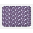 thumbnail image 1 of Floral Bath Mat, Ornamental Illustration of Flowers with Branches in Purple Tones, Plush Bathroom Decor Mat with Non Slip Backing, 29.5" X 17.5", Pale Eggplant and Multicolor, by Ambesonne, 1 of 2