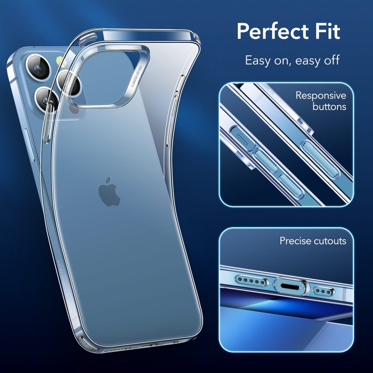 ESR Silicone Clear Case for iPhone 13 Pro, 6.1-Inch 2021 Essential Zero  Series Shockproof Protective Case Cover 