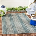 thumbnail image 2 of SAFAVIEH Courtyard Robert Striped Indoor/Outdoor Area Rug, 6'7" x 9'6", Light Grey/Teal, 2 of 10