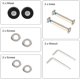 thumbnail image 3 of 1 par de ruedas giratorias universales de repuesto ruedas de goma negra Pu con ejes de llave de tornillo Od 50Mm, 3 of 4