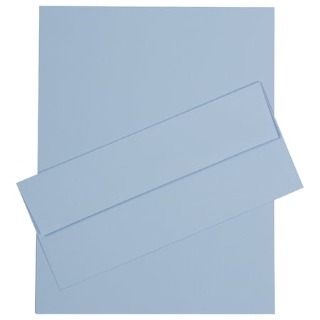 JAM Paper #10 Business Stationery Set, Baby Blue, 50/Pack