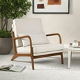 thumbnail image 2 of GVN Large Lazy Arm Chair, Lounge Sofa Chair,Modern Accent Chair with Rubber Wood Armrests and Removable Back-Beige, 2 of 5
