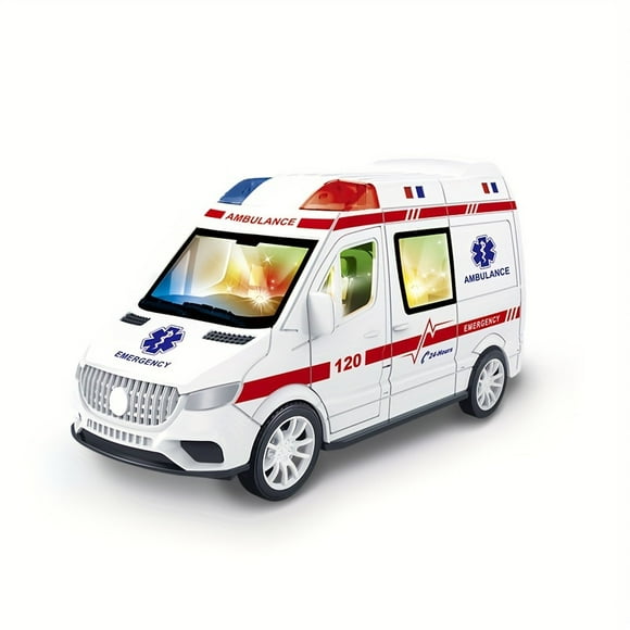 MesaSeCA Dynamic Sound Effects & Cool Lighting Large Electric Ambulance Toy with Music Lights and Automatic Door - Perfect Gift for Kids!