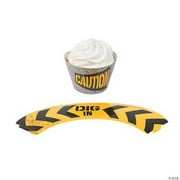 Fun Express Construction Zone Cupcake Collars Multi-color Party Supply Sets, (24 Pieces)