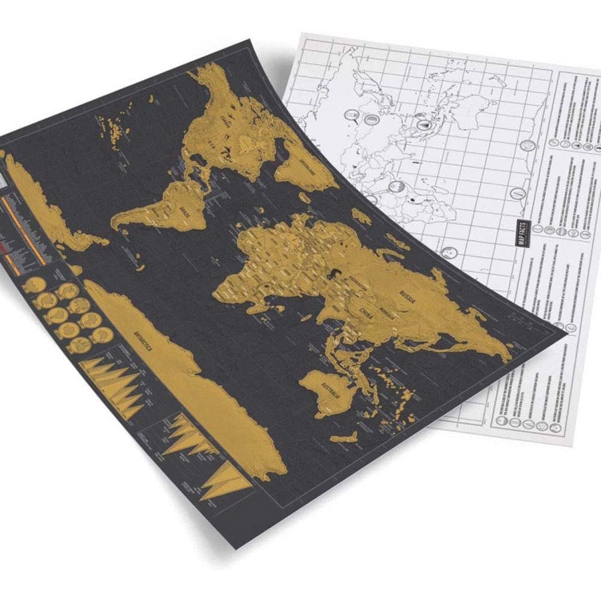 Tamaño De Viaje Scratch Off World Map Poster Con Chile | Ubuy