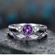 thumbnail image 1 of Anillo de moda con circonitas para mujer, anillo de dos piezas con microesmeralda, joyería, 1 of 6