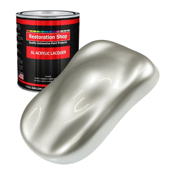 Restoration Shop - Sterling Silver Metallic Acrylic Lacquer Auto Paint - Gallon Paint Color Only - Professional Gloss