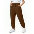 thumbnail image 6 of CYRBOKO Boys Sweatpants, Drawstring Stretchy Elastic Waist Casual Jogger Pants Brown Size 10-11 T, 6 of 6