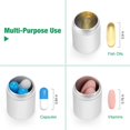 thumbnail image 4 of Pastillero con llavero, pastillero pequeño de metal con 3 compartimentos, pastillero de viaje portátil impermeable, pastillero para bolso, 4 of 5
