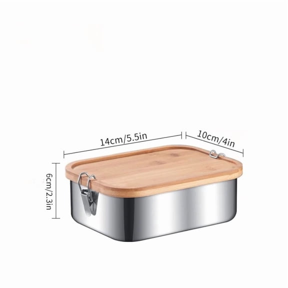 New 304 stainless steel bamboo lid lunch box, Japanese style lid preservation box, lunch box, lunch box, food storage box
