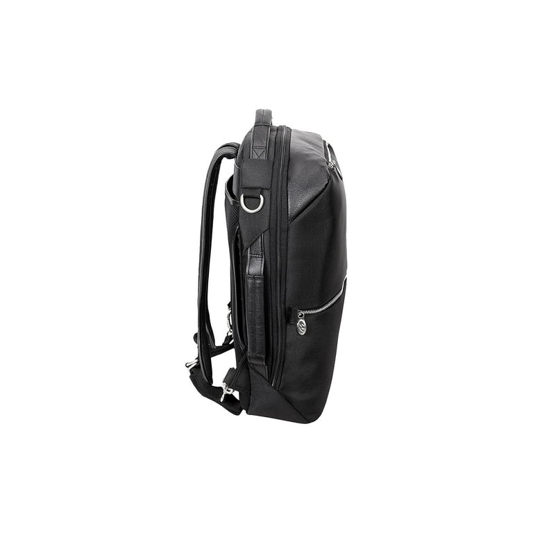 McKlein U Series EAST SIDE 1680D Ballistic Nylon with Leather Trim 17 Nylon 2 in 1 Laptop Tablet Convertible Travel Backpack Cross Body