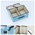 thumbnail image 2 of Unique Bargains Collapsible Storage Bin Basket with Handle for Shelves Organization Blue, 2 of 8