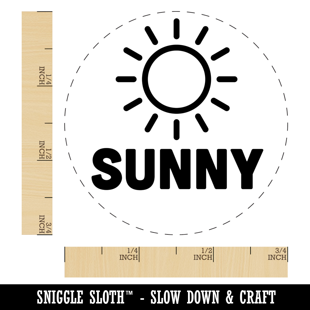 Sunny Weather Day Planner Self-Inking Rubber Stamp Ink Stamper - Brown Ink - Small 3/4 Inch