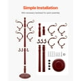 thumbnail image 6 of KFFKFF Freestanding Wooden Coat Rack with Weighted Base & 11 Hooks, Modern Coat Tree for Entryway, Bedroom, Living Room, Clothes Hanger Stand for Coats, Hats, and Bags, 6 of 9