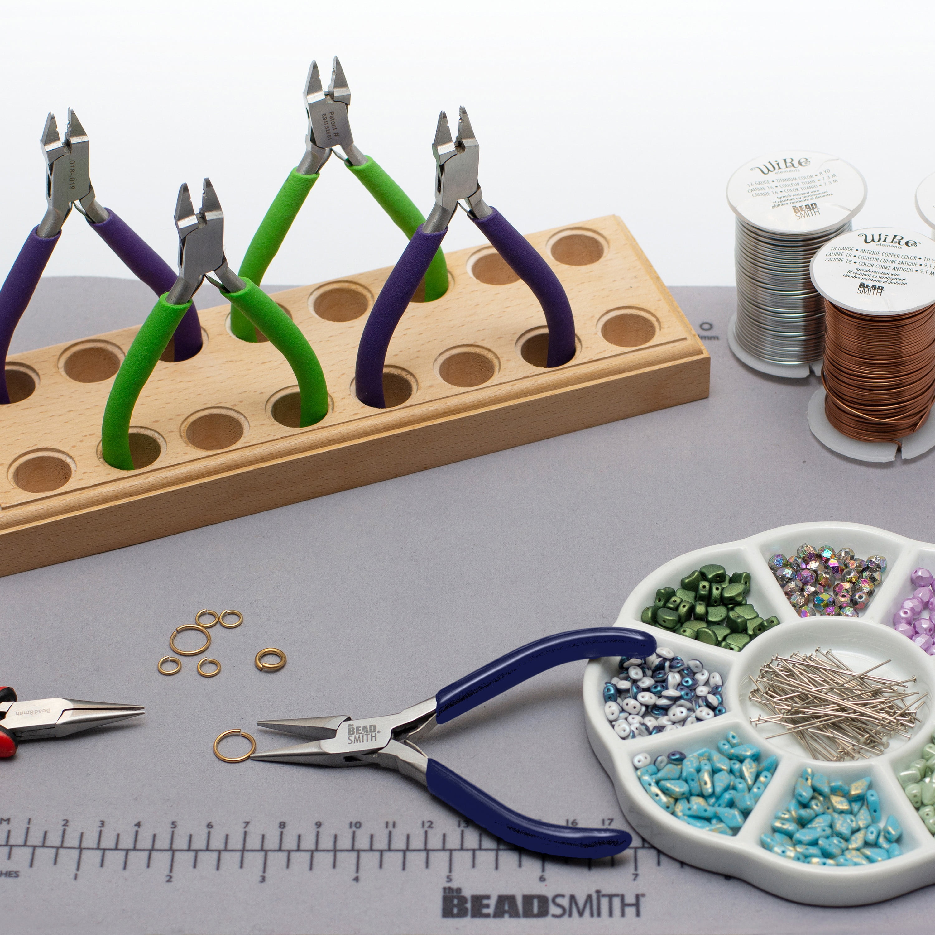 The Beadsmith Chain-Nose Pliers 4-1/2" Long with Fine Tips and Navy Blue Handles, Jewelry Making and Repair Tool
